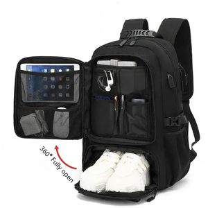 156173 Travel Backpack Men School Business Expandable USB Bag Laptop Waterproof Fashion 240118