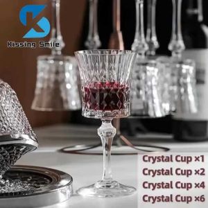 Wine Glasses 1pcs 2pcs 4pcs 6pcs Lead Free Crystal Glass Champagne Cocktail Cup Wine Goblet For Party Bar Luxury Decorations Decanter Set YQ240109