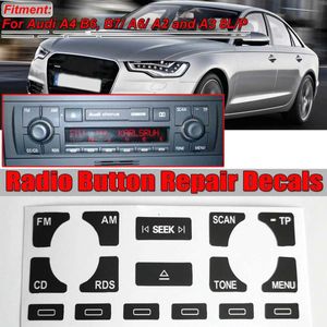 Car Stickers 10Sets For Audi A4 B6 B7/ A6/ A2 A3 8L/P AS/TP Radio Stereo Worn Peeling Button Repair Decal Stickers Replace Accessories