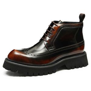 Stiefel Herren Brogue Stiefeletten Neue Mode Retro Frühling Herren Stiefel L240109