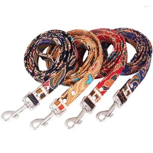 Dog Collars Cloth Leash Bohemian Outdoor Walking Pet Rope Fashion Kitten Cat Puppy Small Lead 1.2m Chihuahua Belt Accessories