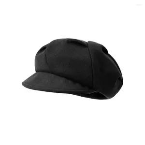 Berety jesienne zimowe kapelusz eleganckie krocze krocza damowe szerokie czapki rdzeniowe w stylu retro czapki na jesień/zimę miękkie gęste ciepłe ubranie