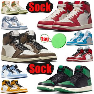 Nike Air Jordan Retro 1 Jumpman 1 1s Homens Mulheres Tênis de basquete Quadra alta OG Roxo Universidade Azul Médio Sombra Obsidiana Tênis Barely Rose Tênis esportivos