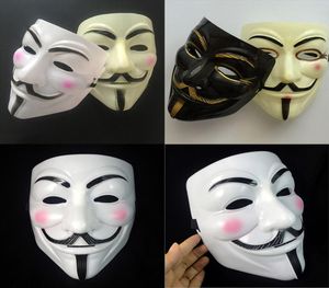 V Máscara Masquerade Máscaras Para Vendetta Anônimo Valentine Ball Party Decoração Full Face Halloween Assustador Cosplay Party Mask D3145413