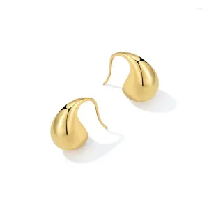 Stud Earrings Vintage Gold Plated Chunky Dome For Women Glossy Small Beans Autumn And Winter Styles Jewelry