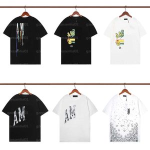 Amari Tshirts 디자이너 남자 티셔츠 디자이너 Tshirt 패션 레터 인쇄 짧은 슬리브 둥근 목 슬림 핏 풀 오버 탑 스포츠 캐주얼 플러스 크기 티 amri 티셔츠