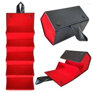 Storage Boxes 1 Piece Multiple Travel Sunglasses Organizer Case Black & Red Hanging Foldable Eyeglasses