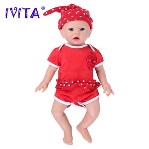 IVITA WG1519 19inch 3700g 100% Full Body Silicone Reborn Baby Doll born Girl Baby Realistic Unpainted DIY Blank Children Toys 240108