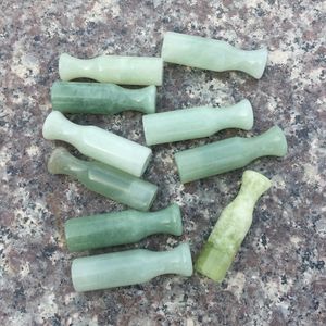 Mini Smoking Colorful Natural Gemstone Filter Pipes Dry Herb Tobacco Cigarette Holder Portable One Hitter Catcher Taster Dugout Handmade Jade Stone Handpipe