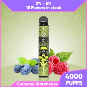 15 flavors in stock 4000 puffs disposable e-cigarette Germany warehouse