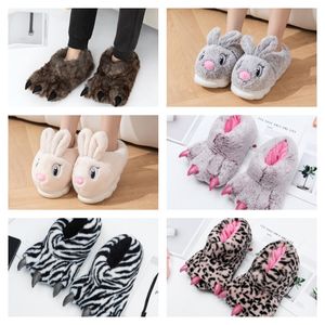 Slippers Animal Cartoon Monster Foot Slippers For Winter Dinosaur Claw Plush Halloween Gift Warm Cartoon Slippers Christmas Present