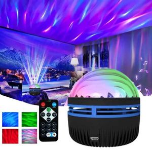 Projektorlampor Ny projektionsnattlampa Aurora Star Northern Galaxy Projection Lamp inbyggd batteri Barn S Bedroom Decor Galaxy Projectorl240105