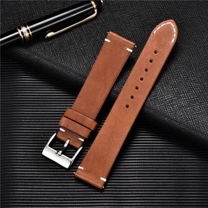 Quick Release Leather WatchBands 18mm 20mm 22mm 24mm Casual Belt Smart Watch Strap Soft Matte Armband Arv Watch Band 240109