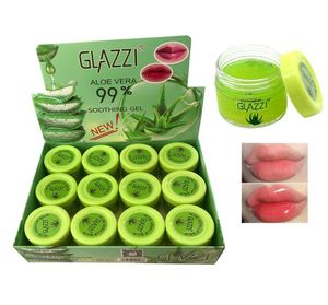 12 Pcsset 99 Aloe Vera Lip Balm Hidratante Extratos de Plantas Remover Pele Morta Esfoliante Nutrir Profundo Cuidados com os Lábios 15G Gel Calmante5409838