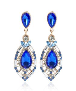 Bröllopstillbehör Fashion Rhinestone Jewelry Diamond Bridal örhängen i Stock Green Blue Wedding Jewellery Set Earring5564884