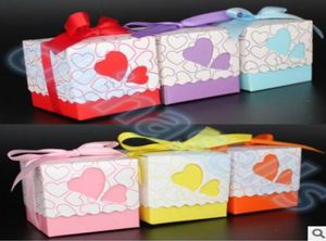 Love Hearts Wedding Candy Box Marriage Charm Dusch Favor Candy Boxes Wedding Party Gift Hold Bag With Ribbon9376493