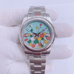 Orologio boutique per il tempo libero con quadrante a bolle colorato e cinturino in acciaio inossidabile, orologio da 31 mm 36 mm 41 mm con movimento meccanico automatico 124300 bracciale di alta qualità