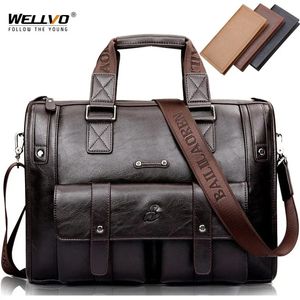 Men Leather Black Briefcase Business Handbag Messenger Bags Male Vintage Shoulder Bag Mens Large Laptop Travel XA177ZC 240109