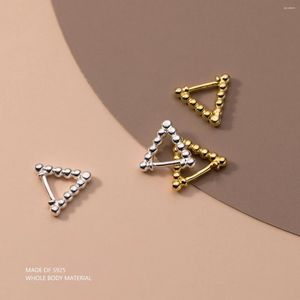 Hoop Earrings LAVIFAM 925 Sterling Silver Small Triangle Light Beads Ear Buckle Geometric Simple Ins Jewelry For Ears Bones