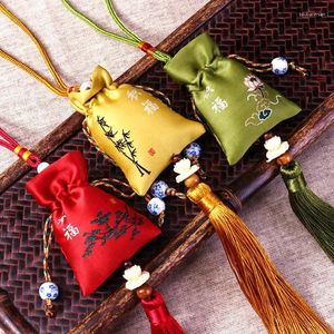 Gift Wrap Chinese Vintage Hanging Bags For Year Party Birthday Wedding Candy Amulet Blessed Embroidery Tassel Sachet Pouch