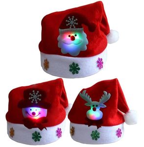 LED Noel Şapkaları Kapak Noel Baba Şapkası Snowman Elk Noel Şapkası için Yetişkin Çocuk Yeni Yıl Şenlikli Tatil Partisi Sarf malzemeleri3285055