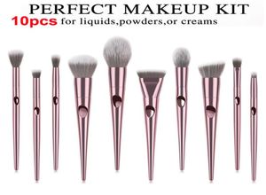 Wet and Wild Brushes Set 10pcs Rose Gold Makeup Brush Eyeshadow Powder Contour Brush Kits Beauty Cosmetics tools Brushes Foundatio3033364