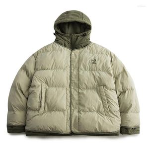 Охотничьи куртки, японские толстые парки, мужская куртка из двух частей, однотонная, хлопковая, с капюшоном, с подкладкой, Harajuku, повседневное пальто большого размера, зимнее унисекс