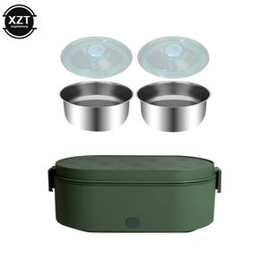 USB Electrically Heated Lunch Box 304 Stainless Steel Portable Food with 2 Containers for School Company Picnics 240109