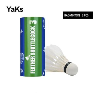 Yaks marca oficial atualização de náilon pena peteca de badminton para clubes raquete de treinamento 3/6/12 pçs durável badminton 240108