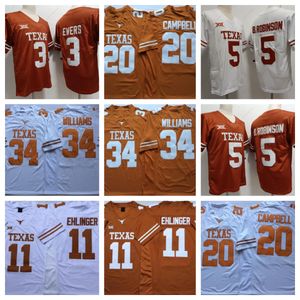 Texas Longhorns 10 Vince Young 34 Ricky Williams 20 Earl Campbell 5 Bijan Robinson 3 Quinn Ewers 11 Sam Ehlinger Football Mens Jersesys Sugar 150th Patch