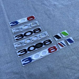 Styling Colorato Lettere 3D Distintivo Dell'emblema Tronco Posteriore Della Decalcomania per Peugeot 206 207 301 307 308 408 508 2008 3008 4008