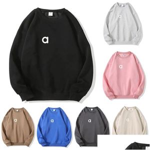 Yoga Outfit Al New Jacket High-End Autumn/Winter Warm Uni Sweaters Thickened Round Neck Loose Perfectly Oversized Sweatshirts Casual F Otwrl