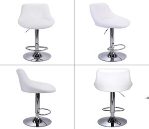 Modern Bar Stools High Tools Type Adjustable Chair Disk Rhombus Backrest Design Dining Counter Pub Chairs White SEAWAY FWF94044269468