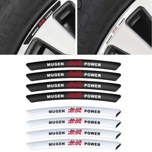 4 pçs de alumínio mugen power aro da roda do carro adesivos emblema emblema para honda mugen inspirar xrv crv urv crz ajuste piloto tipo r tipo s