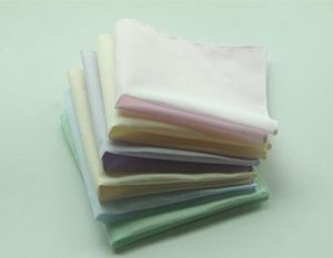 20pcs Solid Color Hankerchiefs 100 Cotton Handkerchiefs Women Men 28cm 28cm Pocket Square Wedding Plain Diy Print Draw Hankies7698557