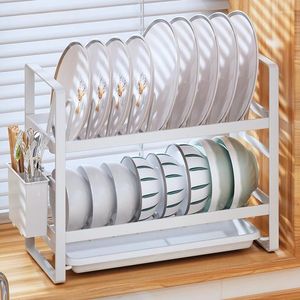 Kitchen Storage HOOKI Stainless Steel Bowl Small Dish Drain Rack Sink Cabinet Tableware Over