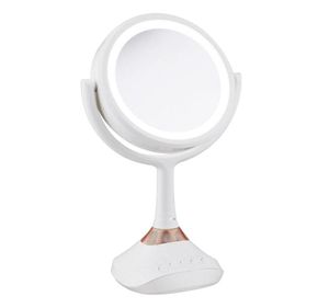 Portable Bluetooth Music Player ledde dubbelsidig 360 Vanity Makeup Mirror Bedroom Shaving Mirror 5X Magnifying6435086