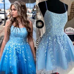 Dresses Electric Blue Hoco Dress 2023 Pockets Embellished Shimmer Lace Lady Formal Event Cocktail Party Gown Homecoming Short Prom 2k23 La