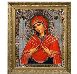 Icone di ricamo diamante Religioso Vergine Maria Pittura diamante personalizzato 5D fai da te kit di ricamo con perline Immagini 3D punto croce3759619