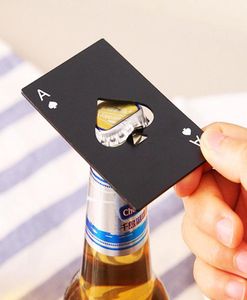 Paslanmaz çelik bira şişesi açıcı metal poker kart şekli soda açıcıları parti bar şişeleri aracı2849891