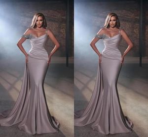 Dresses Elegant Mermaid Evening Dresses Long for Women Sequined Satin Floor Length Formal Birthday Clelbrity Special Occasion Party Prom D
