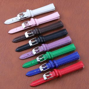 Leather watch strap Fashion Colorful Women Watches Band Genuine Leather Kids Watch Strap Purple belt Watchband Accessories 240109