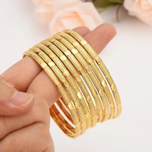 Armreif 4PCS 24K Vergoldung Dubai Indien Armreifen Frauen Männer Armbänder Afrikanisch Europäische Äthiopien Mädchen Kinder Schmuck Hochzeit Braut Geschenke