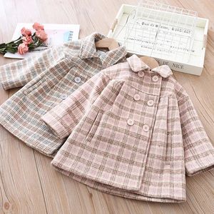 Girl's Wool Coat Children's Clothes Thick Baby CottonPadded 240108