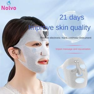 Maschera elettronica multifunzione Micro corrente Stringe Idratazione di bellezza Strumenti per la cura della maschera facciale per il rafforzamento della pelle a bassa frequenza 240108