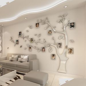 Wall Stickers Tree P O Frame Sticker Diy Mirror Decal Home Decoration Living Room Bedroom Poster Tv Background Decor Drop Delivery Ga Dhzoy