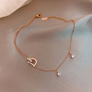 Designer chain shaped titanium steel ankle chains for Ladies Sexy, simple and personalized ankle chains, niche accessories