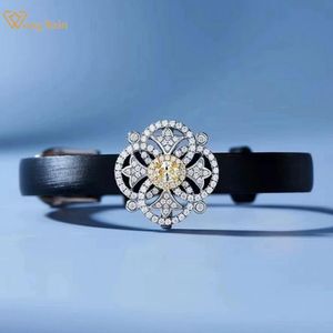 Bracelets Wong Rain Sterling Sier Citrine White Sapphire Gemstone Belt Bracelet Bangle Fine Jewelry for Women Gift Wholesale