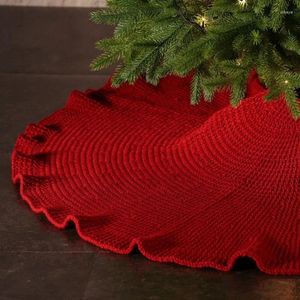 Christmas Decorations 2024 Merry Decoration Knitted Pleated Tree Skirt Year Party Home Supplies 90/120cm