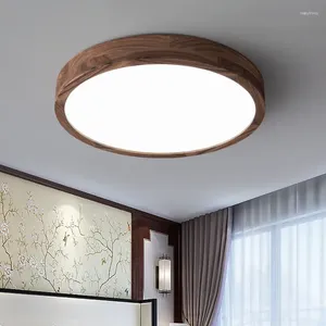 Ceiling Lights Copper Walnut Living Dining Room Bedroom Light Full Spectrum National Style Chinese Lamp